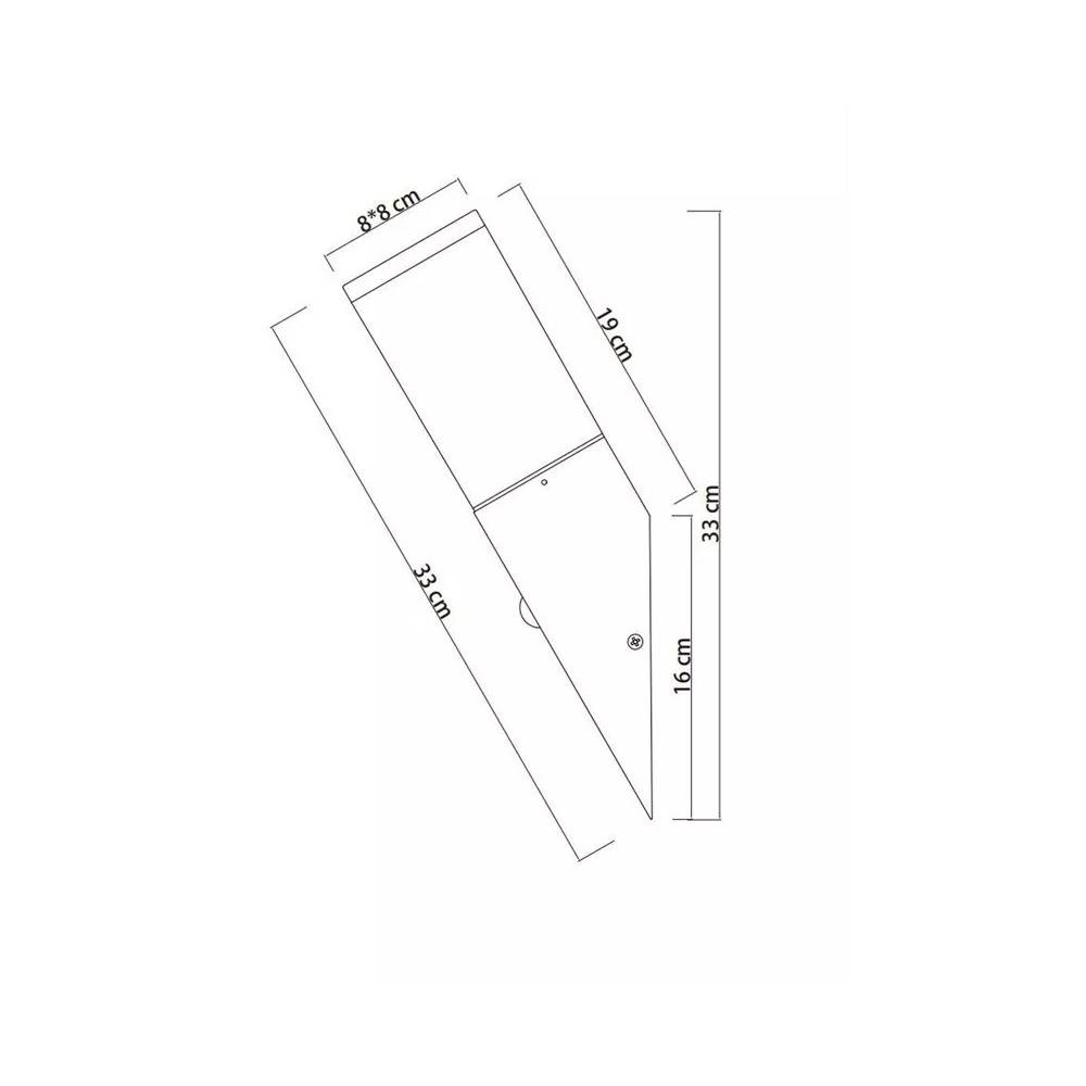 Šviestuvas Domoletti Corte DH7430, 15W, E27, IP44, antracito, 8 cm x 33 cm