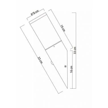 Šviestuvas Domoletti Corte DH7430, 15W, E27, IP44, antracito, 8 cm x 33 cm