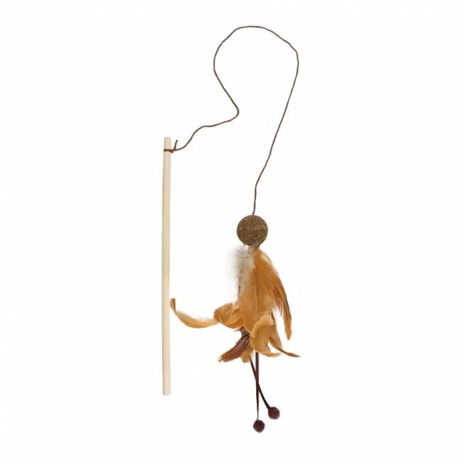 Žaislas katėms ant pagaliuko Flamingo Dangler, rudas