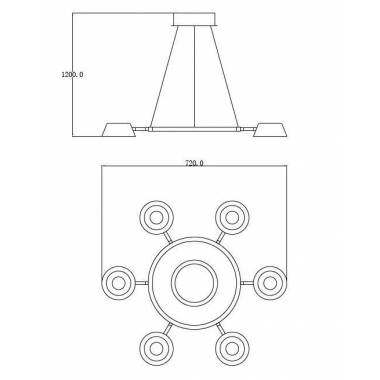 Šviestuvas kabinamas Domoletti Aura A2267-6, 36 W, LED, 3000 °K