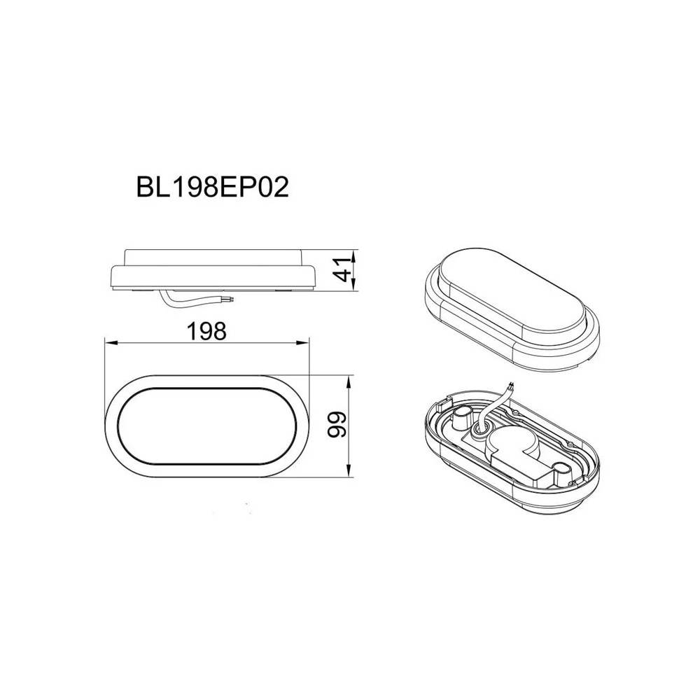 Šviestuvas Standart BL198, 7W, LED, IP54, juodas, 9.9 cm x 4.1 cm