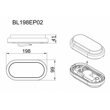 Šviestuvas Standart BL198, 7W, LED, IP54, juodas, 9.9 cm x 4.1 cm