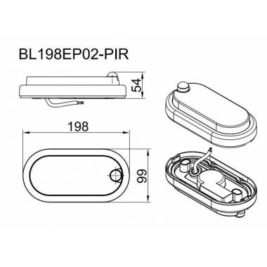 Šviestuvas Standart BL198, 7W, LED, IP54, juodas, 9.9 cm x 5.4 cm