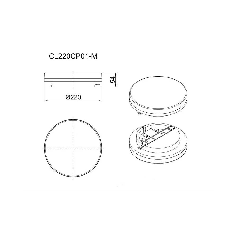 Šviestuvas plafonas Standart Toro CL220CP01-M, 18 W, LED, 4000 °K