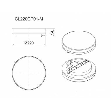 Šviestuvas plafonas Standart Toro CL220CP01-M, 18 W, LED, 4000 °K