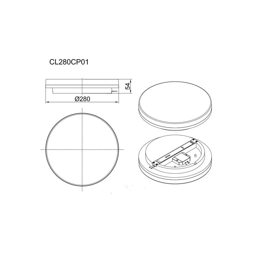 Šviestuvas plafonas Standart Toro CL280CP01, 18 W, LED, 4000 °K