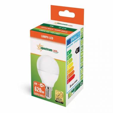 Lemputė Spectrum LED, P45, balta, E14, 8 W, 710 lm