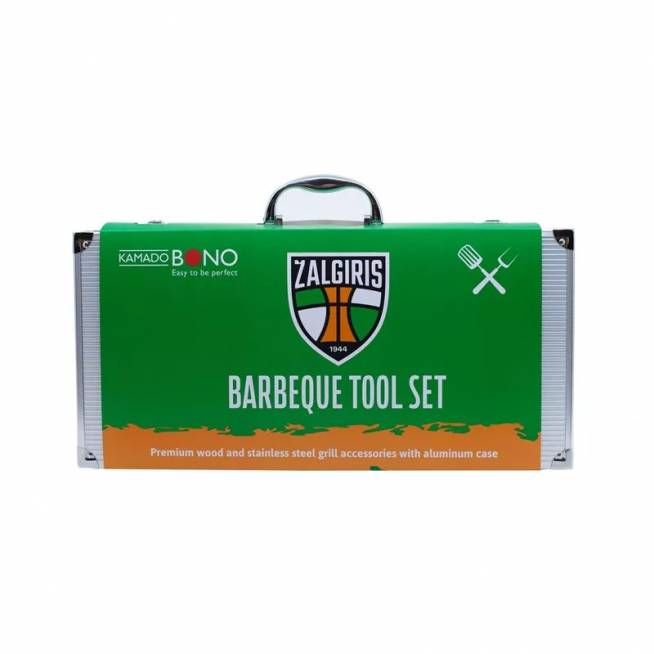 Grilio įrankių komplektas Kamado Bono Žalgiris Toolset, 48 cm