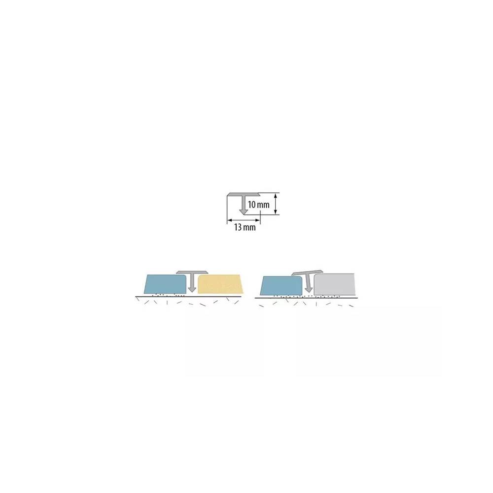 Profilis Cezar W-AL-T13-C0-250, aliuminio, 2.5 m x 13 mm