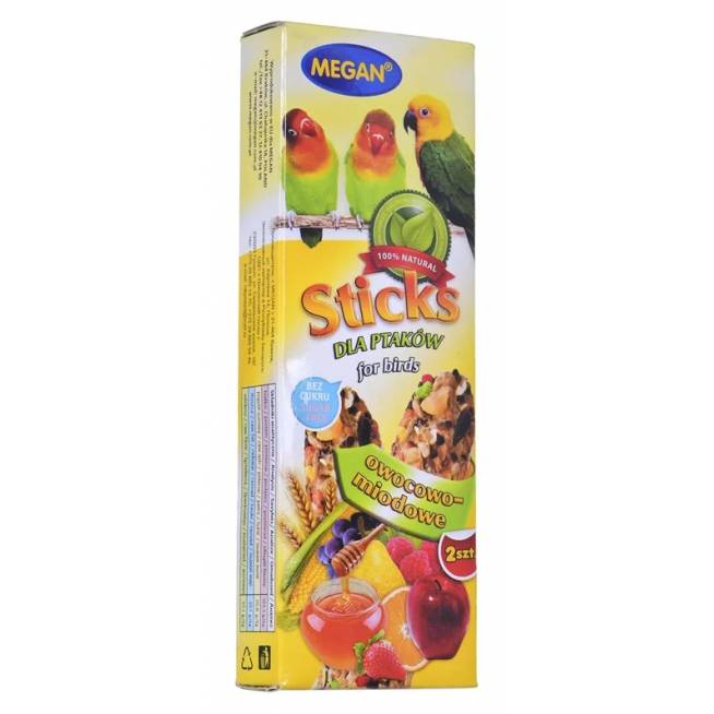 Lazdelės Megan Treat Fruit & Honey ME164, mažoms papūgoms, 0.1 kg