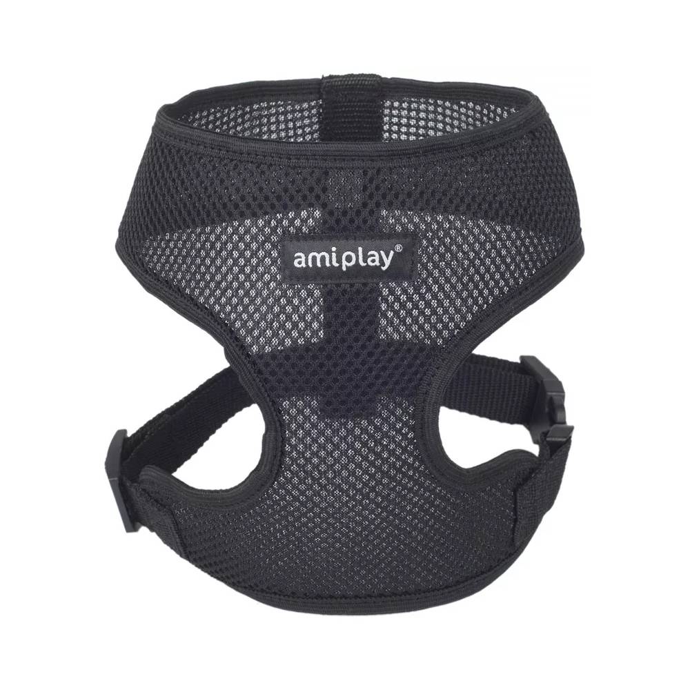 Petnešos šunims Amiplay Air, juoda, 250 - 400 mm x 23 mm, 25-40