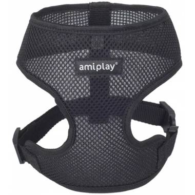 Petnešos šunims Amiplay Air, juoda, 450 - 600 mm x 39 mm, 45-60