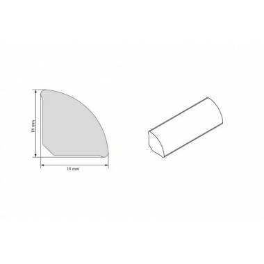 Apdailos juostelė Cezar W-PC-C18-101-250, balta, 2.5 m x 18 mm