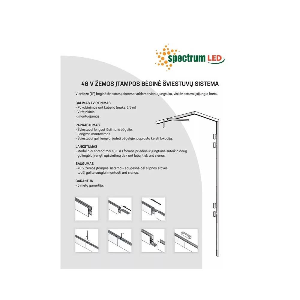 Galiniai dangteliai Shift bėgeliui lubų ir sienų Spectrum System Shift WLD+40028, 17 W, LED