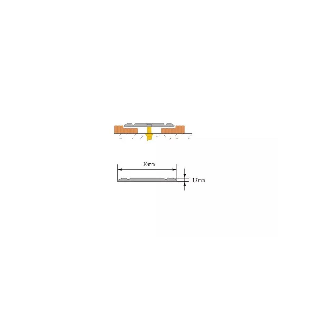 Profilis Cezar W-AL-LPP30-C0-300, aliuminio, 3 m x 30 mm