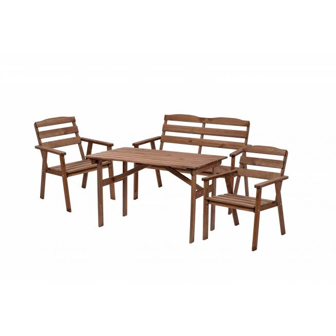 Lauko baldų komplektas Garden Set, rudas, 4 vietų