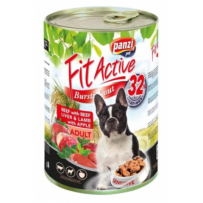 Šlapias šunų maistas Fit Active, ėriena/jautiena/kepenėlės, 1.24 kg