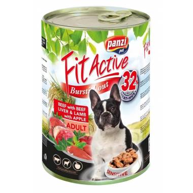 Šlapias šunų maistas Fit Active, ėriena/jautiena/kepenėlės, 1.24 kg