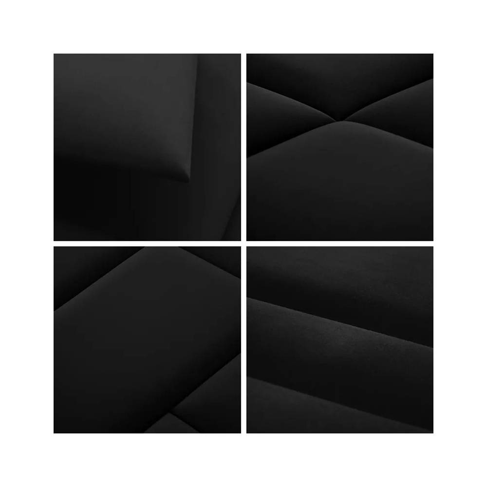 Dekoratyvinė tekstilinė sienų plokštė Mollis Basic Black, 60 cm x 30 cm x 3.7 cm