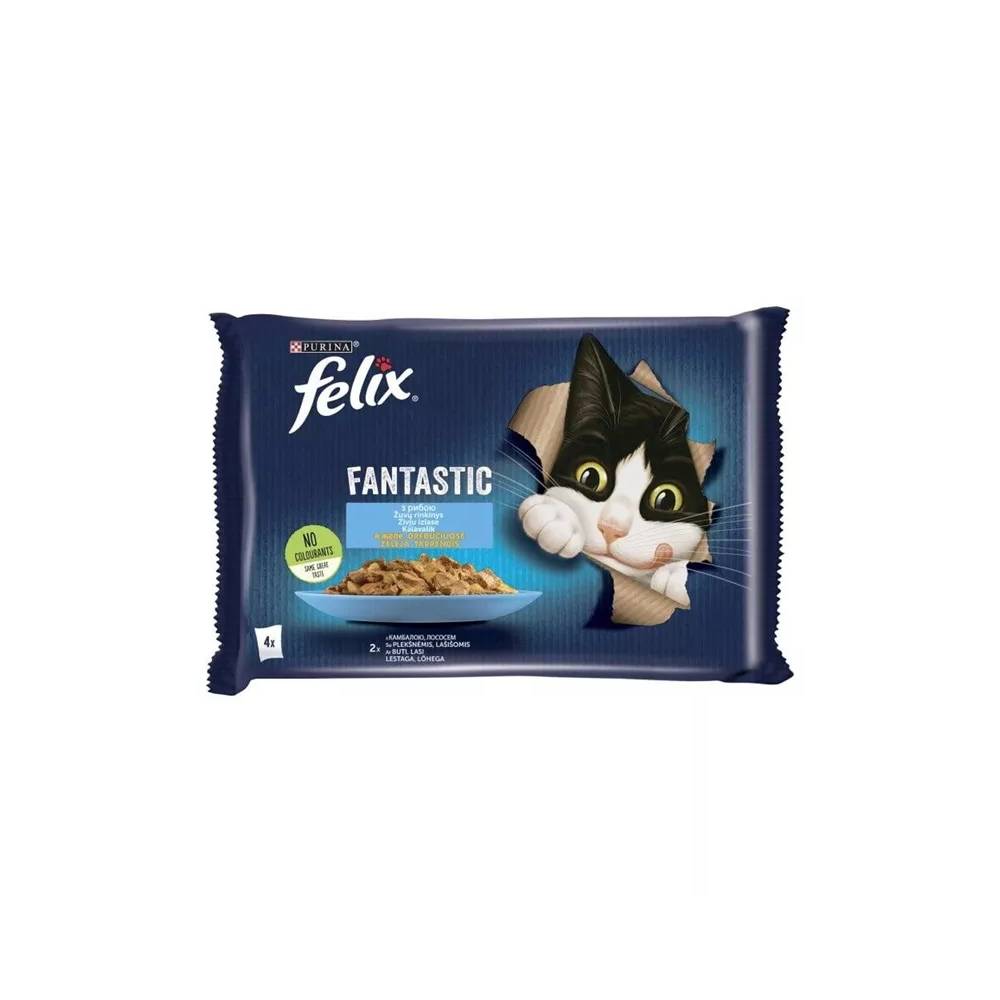 Šlapias kačių maistas Felix Fantastic, 0.34 kg, 4 vnt.