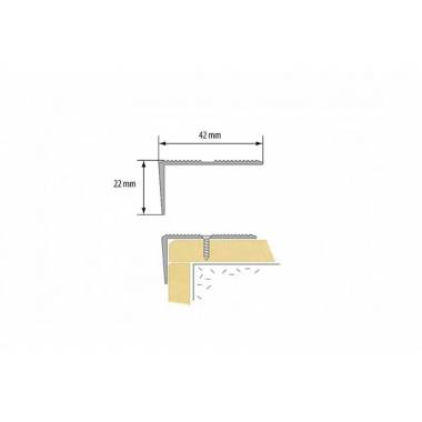 Laiptų kampas Cezar W-AL-LSSR-C23-300, aukso, 3 m x 42 mm