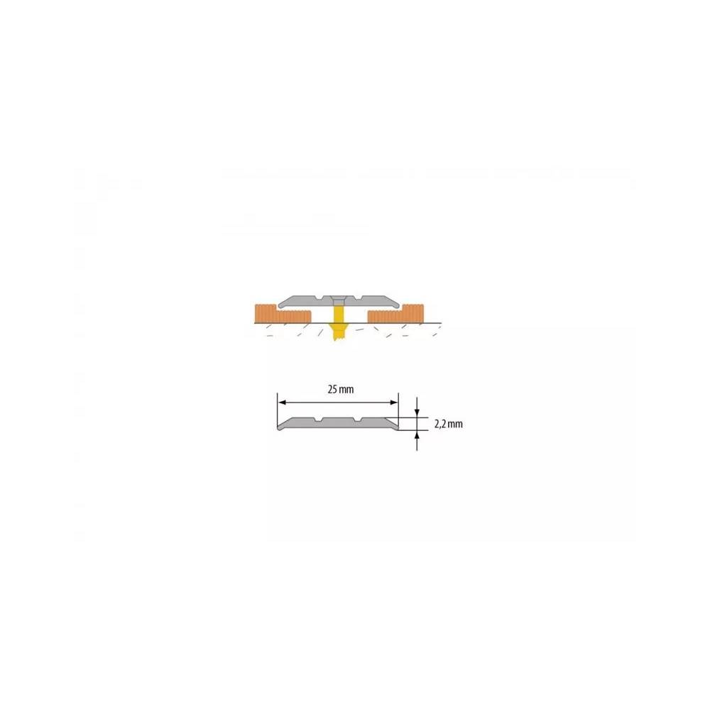 Profilis Cezar W-AL-LPP25-C32-090, šampano, 0.9 m x 25 mm