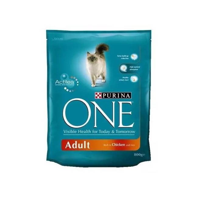 Sausas kačių maistas Purina One, vištiena/ryžiai, 0.8 kg