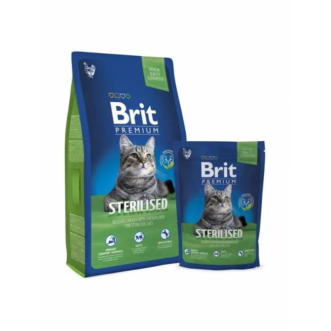 Sausas kačių maistas Brit Premium Cat Sterilised, vištiena, 1.5 kg