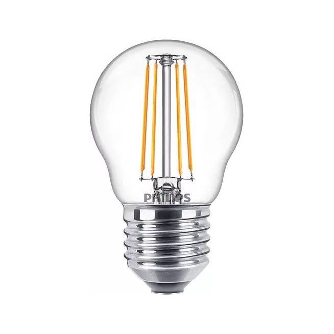 Lemputė Philips LED, P45, šiltai balta, E27, 4.3 W, 470 lm