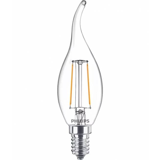 Lemputė Philips LED, B35, šiltai balta, E14, 2 W, 250 lm