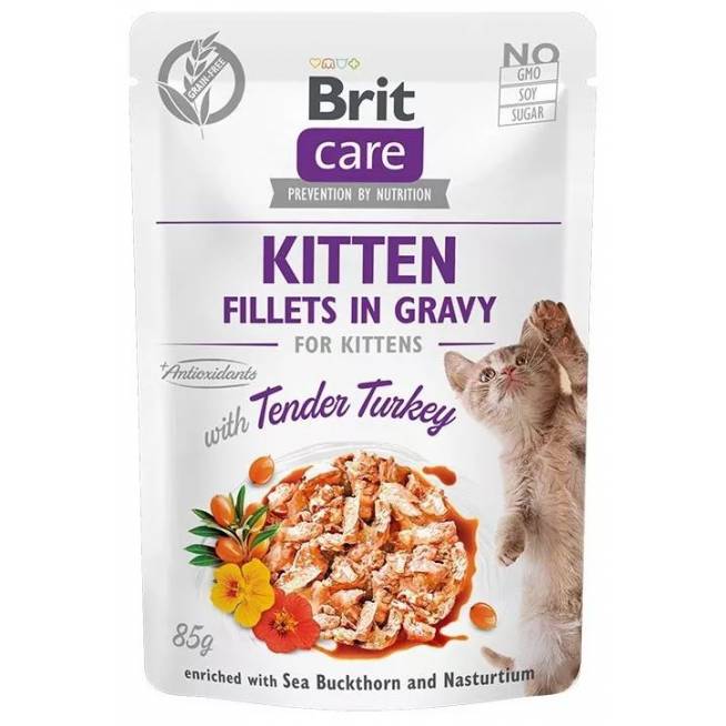 Šlapias kačių maistas Brit Care Kitten Tender Turkey, vištiena/kalakutiena, 0.085 kg