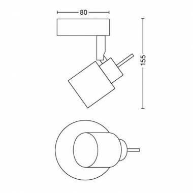 Šviestuvas lubų ir sienų Philips Meranti 915005222101, 35 W, GU10