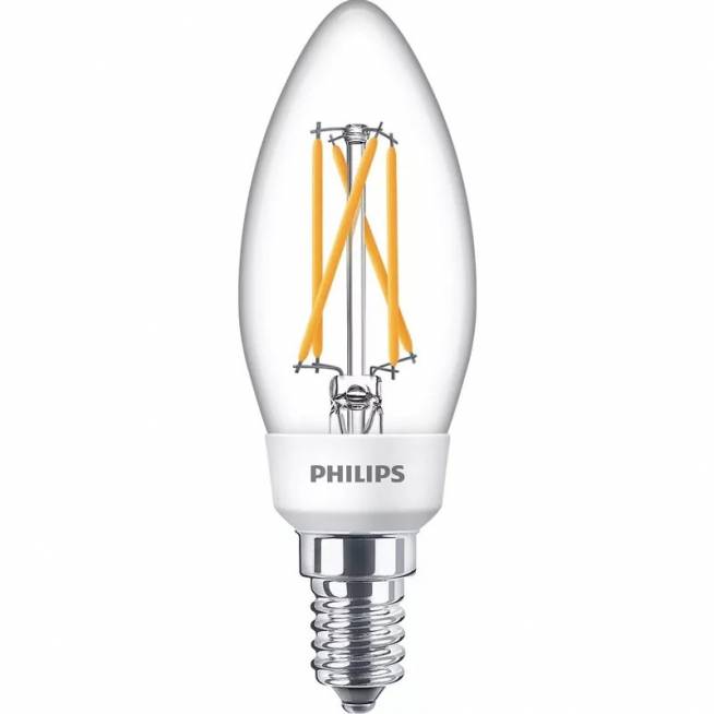 Lemputė Philips LED, B35, šiltai balta, E14, 5 W, 50 - 470 lm