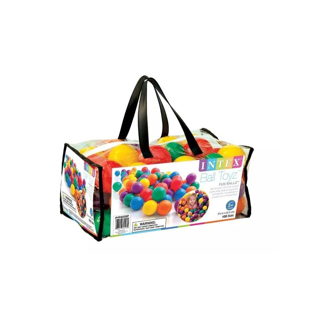 Kamuoliukų rinkinys vaikiškas Intex Ball Toyz 49602, 6,5 cm, 100 vnt.