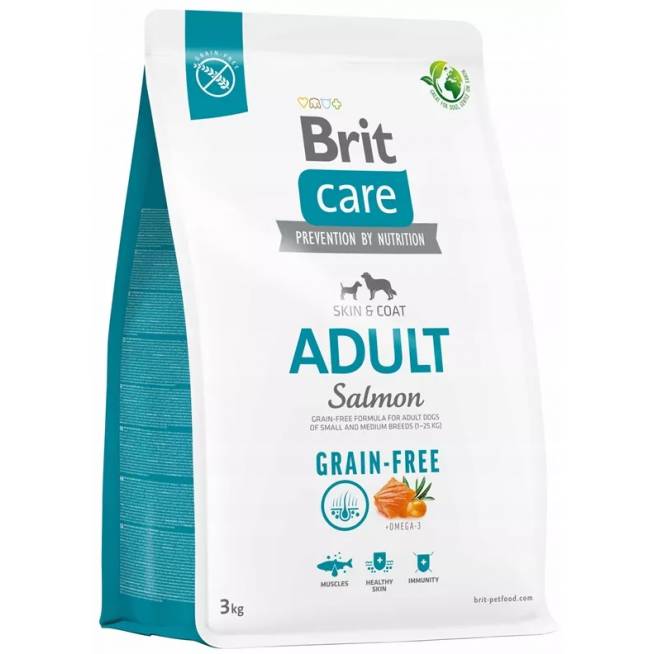 Sausas šunų maistas Brit Care Adult Grain-free, lašiša, 3 kg