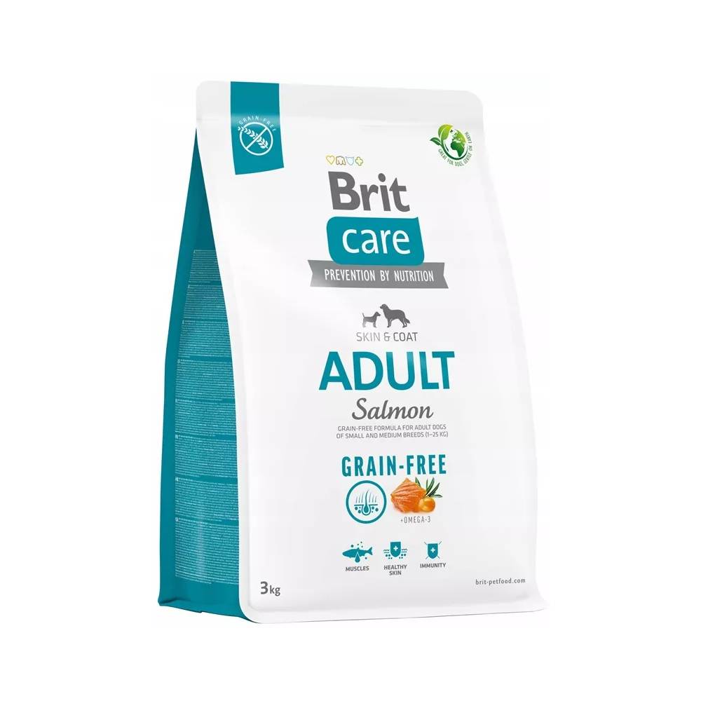 Sausas šunų maistas Brit Care Adult Grain-free, lašiša, 3 kg