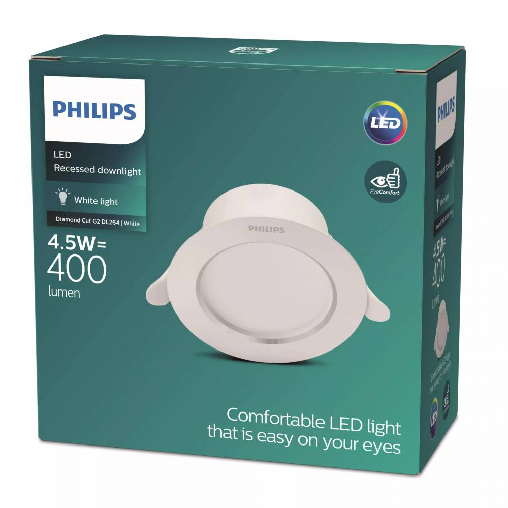 Įmontuojamas šviestuvas įleidžiamas Philips Diamond Cut, 3000°K, LED, baltas