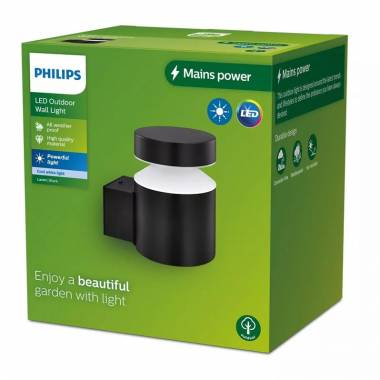 Šviestuvas Philips Laven, 6W, LED, IP44, juodas, 14 cm x 13.5 cm