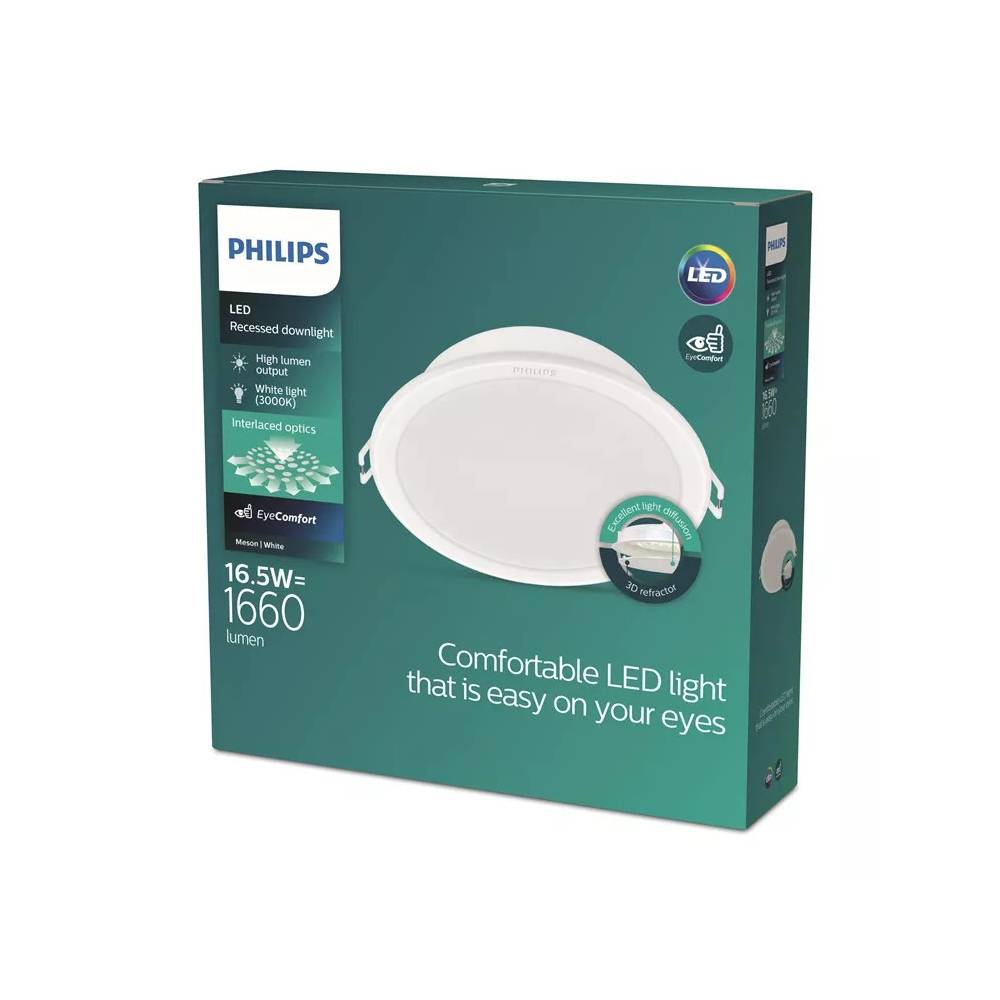 Įmontuojamas šviestuvas įleidžiamas Philips Meson, 3000°K, LED, baltas