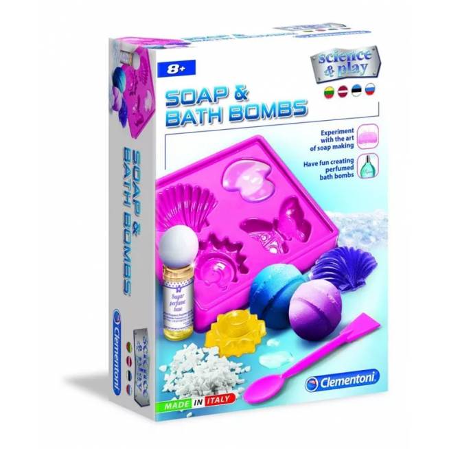 Muilo gaminimo rinkinys Clementoni Soap & Bath Bombs, įvairių spalvų