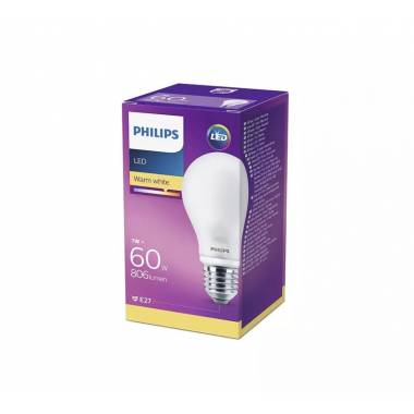 Lemputė Philips LED, A60, balta, E27, 7 W, 806 lm