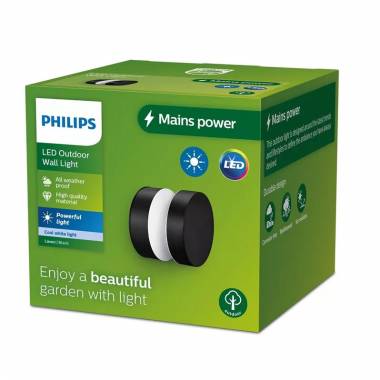 Šviestuvas Philips Laven, 6W, LED, IP44, juodas, 10 cm x 8.7 cm