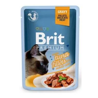 Šlapias kačių maistas Brit Premium Tuna Fillets In Gravy, tunas, 0.085 kg