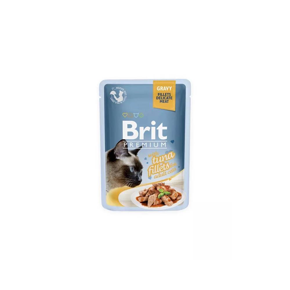 Šlapias kačių maistas Brit Premium Tuna Fillets In Gravy, tunas, 0.085 kg