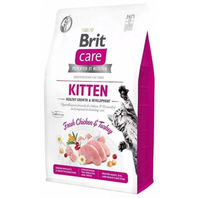 Sausas kačių maistas Brit Care Healthy Growth & Development Kitten, vištiena/kalakutiena, 0.4 kg