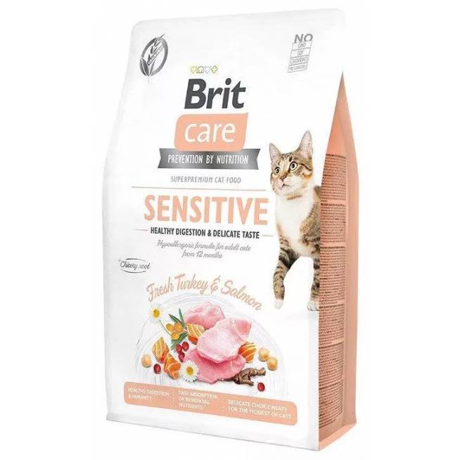 Sausas kačių maistas Brit Care Grain-Free Sensitive M-BRCDG2, kalakutiena/lašiša, 2 kg