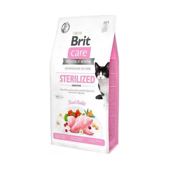 Sausas kačių maistas Brit Care Sterilised Sensitive, triušiena, 2 kg