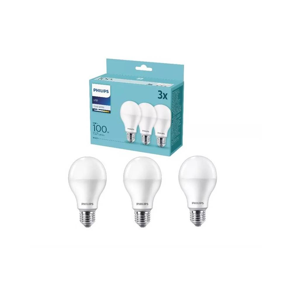 LED lemputė Philips A67, 14W, E27, 2700K, 1521lm, 3 vnt.