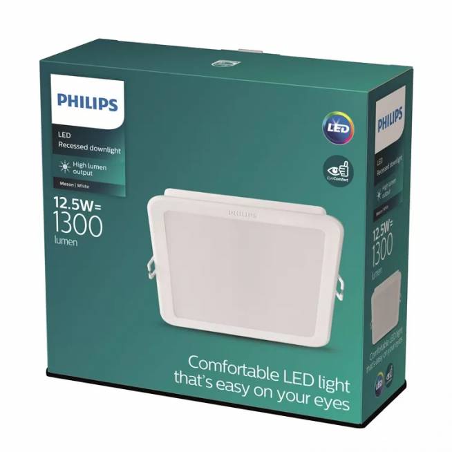 Įmontuojamas šviestuvas įleidžiamas Philips Meson, 4000°K, LED, baltas