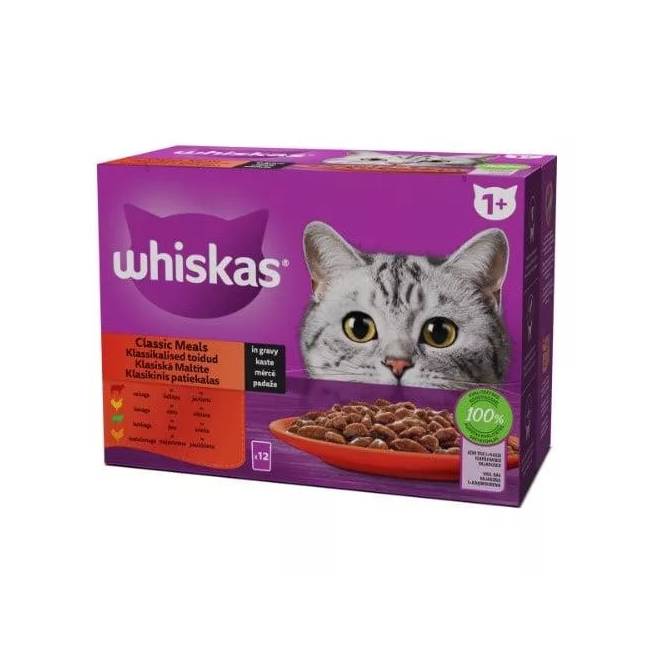 Šlapias kačių maistas Whiskas Meat set, 0.085 kg, 12 vnt.